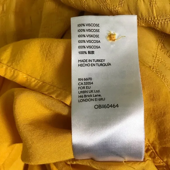 Maeve Anthropologie Yellow Carnacion Textured Viscose Tiered Maxi Skirt Sz M