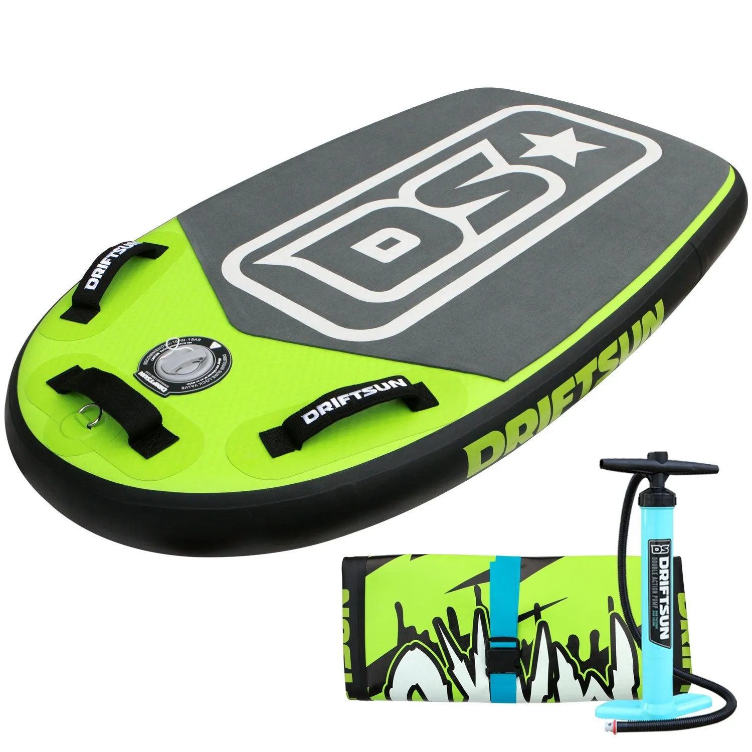 Mako Inflatable Bodyboard with RigidAir Drop Stitch Tech, 42" L x 25" W