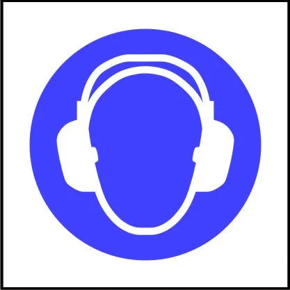 Mandatory Ear Protectors Symbol Safety Sign