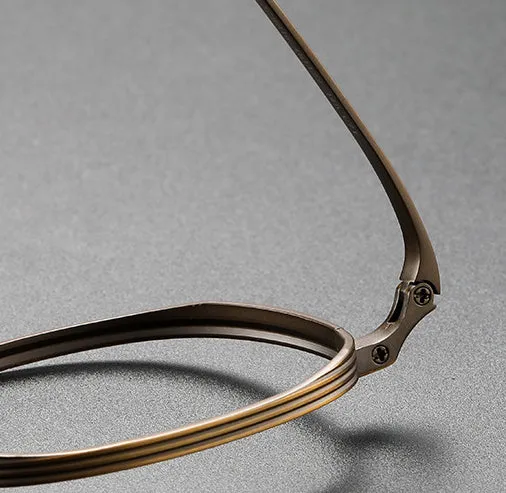 Marlowe Titanium Vintage Oval Eyeglasses Frames