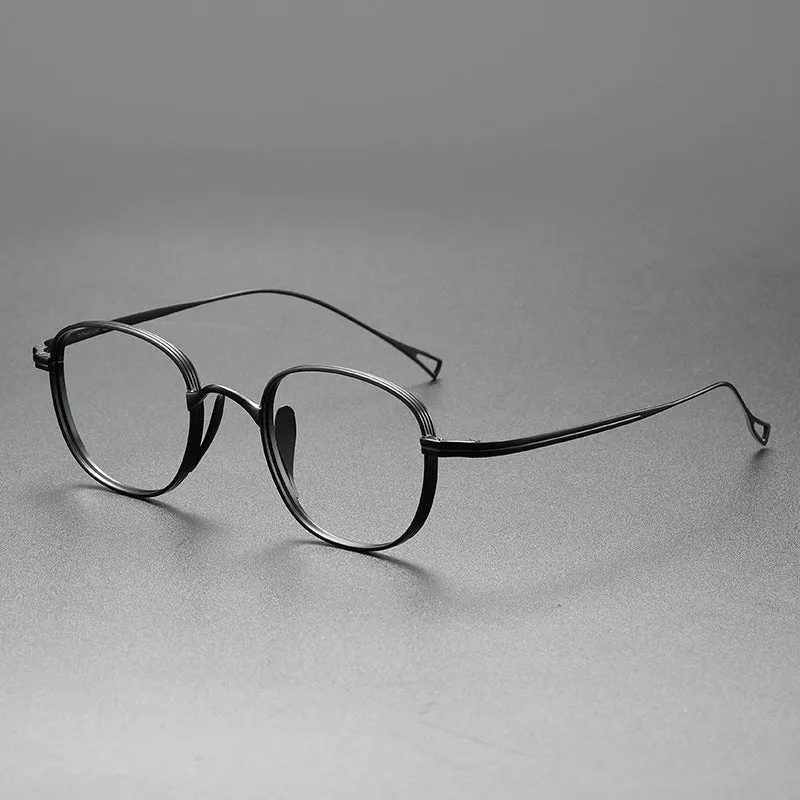 Marlowe Titanium Vintage Oval Eyeglasses Frames