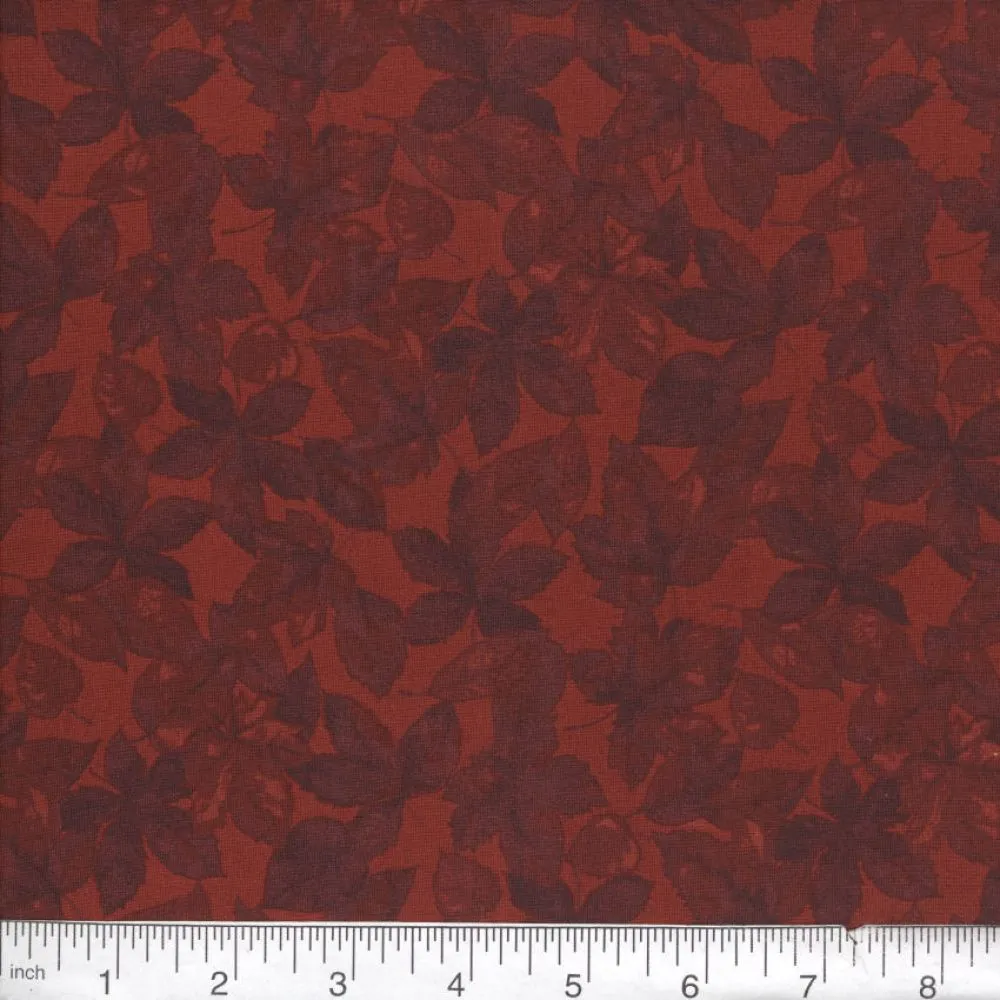 Maroon Leaf Fabric, Item No. 22266
