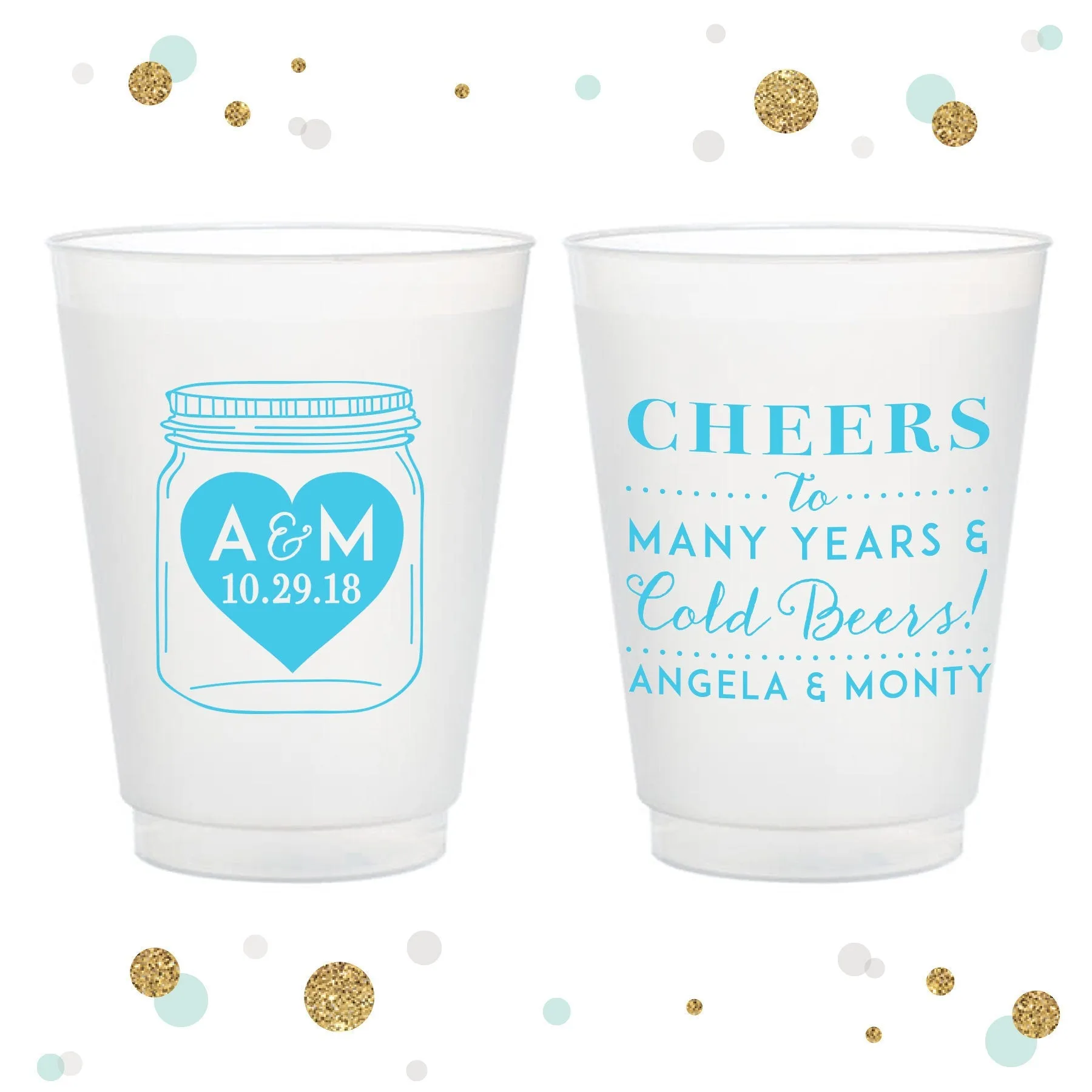 Mason Jar - 12oz or 16oz Frosted Unbreakable Plastic Cup #12