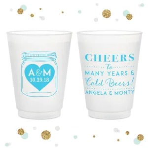 Mason Jar - 12oz or 16oz Frosted Unbreakable Plastic Cup #12