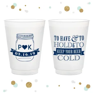 Mason Jar - 12oz or 16oz Frosted Unbreakable Plastic Cup #23