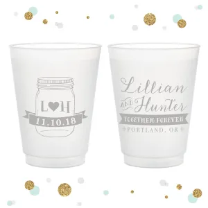 Mason Jar - 12oz or 16oz Frosted Unbreakable Plastic Cup #6