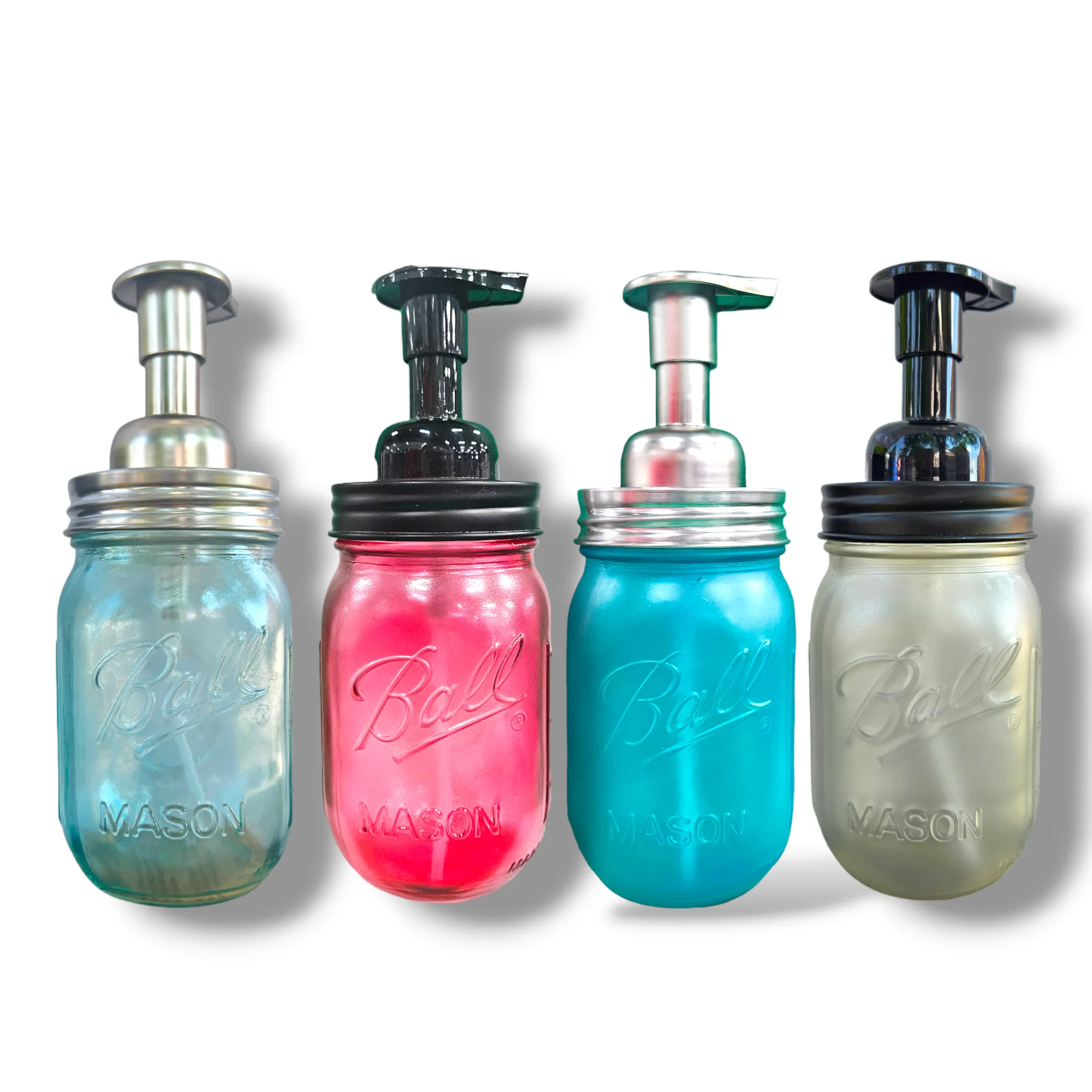 Mason Jar Foaming Liquid Soap Dispenser, Transparent