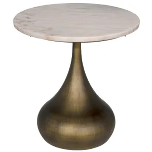 Mateo Side Table, Aged Brass