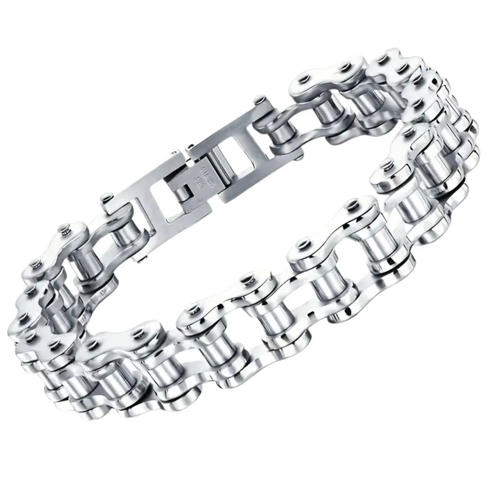 MCA Motorcycle Chain Silver Bracelet