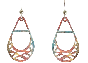 Medium Patina Rust Basket Earrings, Stainles Steel, Sterling Silver Earwires, Item# 2652