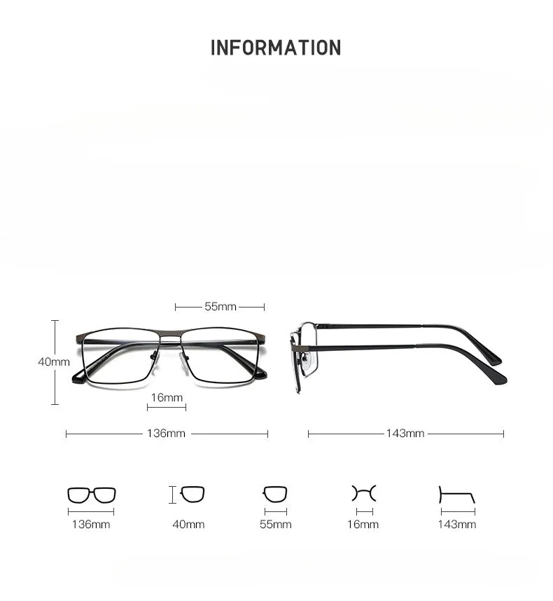 Metal Rectangle Glasses Frames 95888