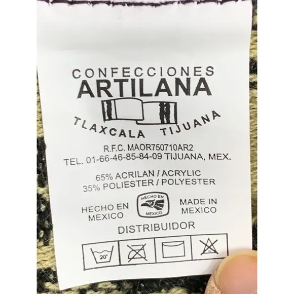 Mexicana Artilana Frida Poncho Jurongo Gaban Cape Cover NWOT 6485 OS