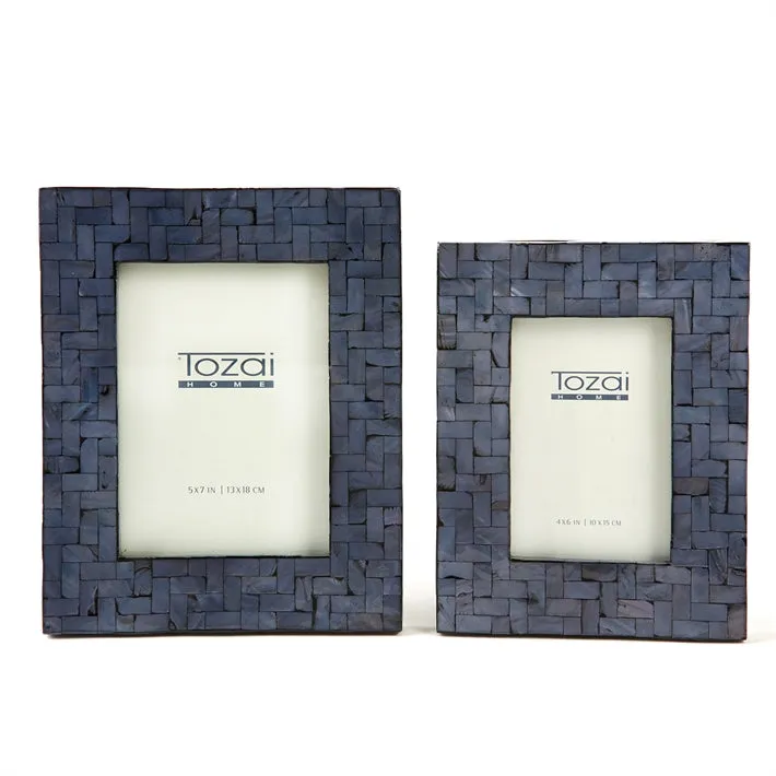 Midnight Blue Shimmering Mother of Pearl Photo Frame