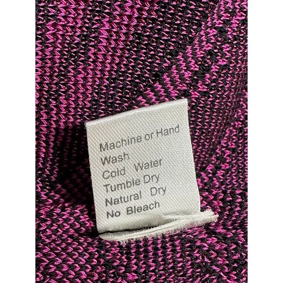 Ming Wang Jacket Womens Large Purple Black Blazer Slinky Knit Artsy Office Work