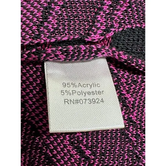 Ming Wang Jacket Womens Large Purple Black Blazer Slinky Knit Artsy Office Work
