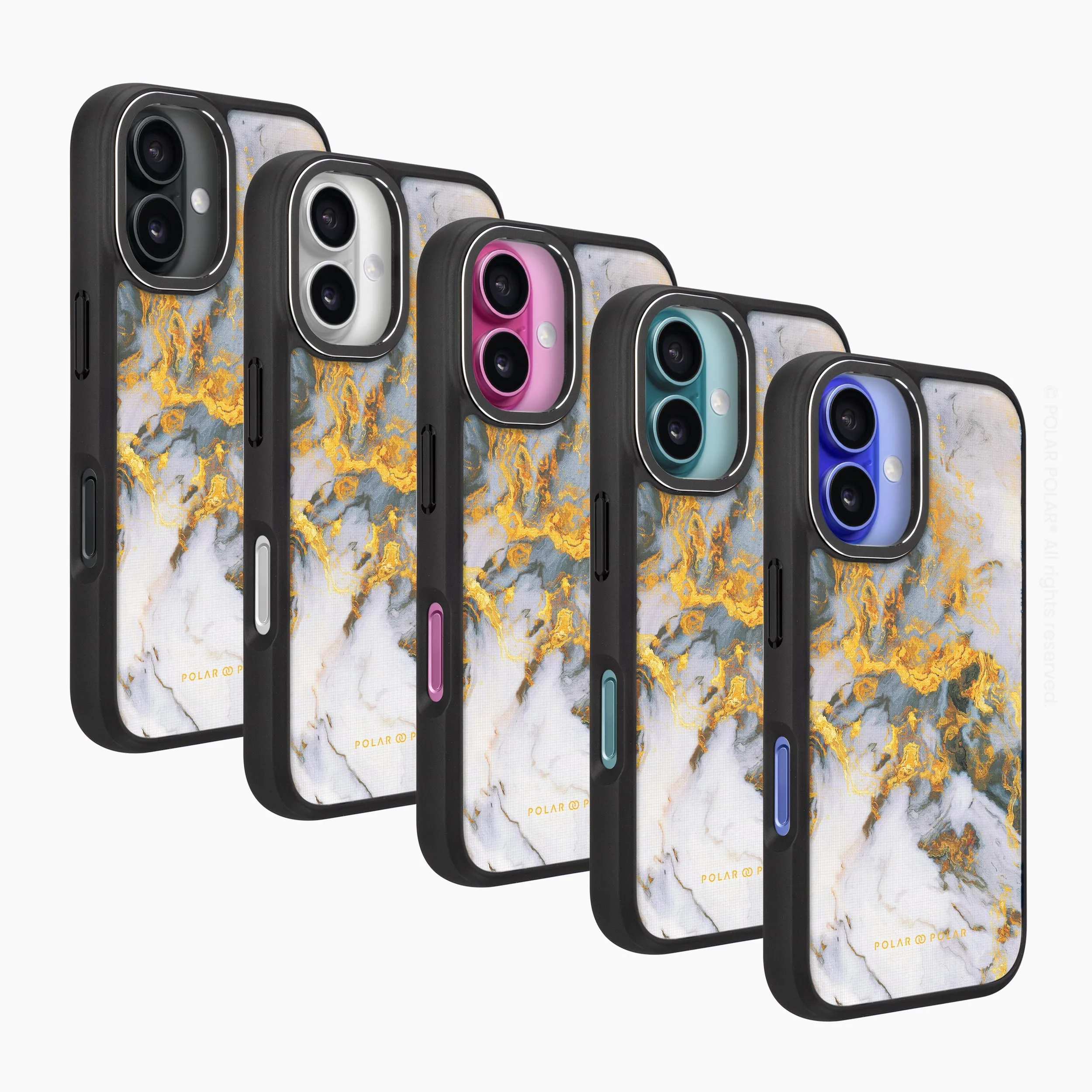 Mist Marble - iPhone 16 Pro Frosted Black Bumper MagSafe Case