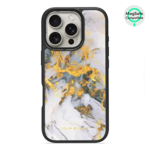 Mist Marble - iPhone 16 Pro Frosted Black Bumper MagSafe Case