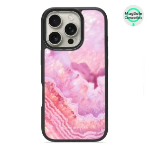 Misty Rose Coral - iPhone 16 Pro Frosted Black Bumper MagSafe Case