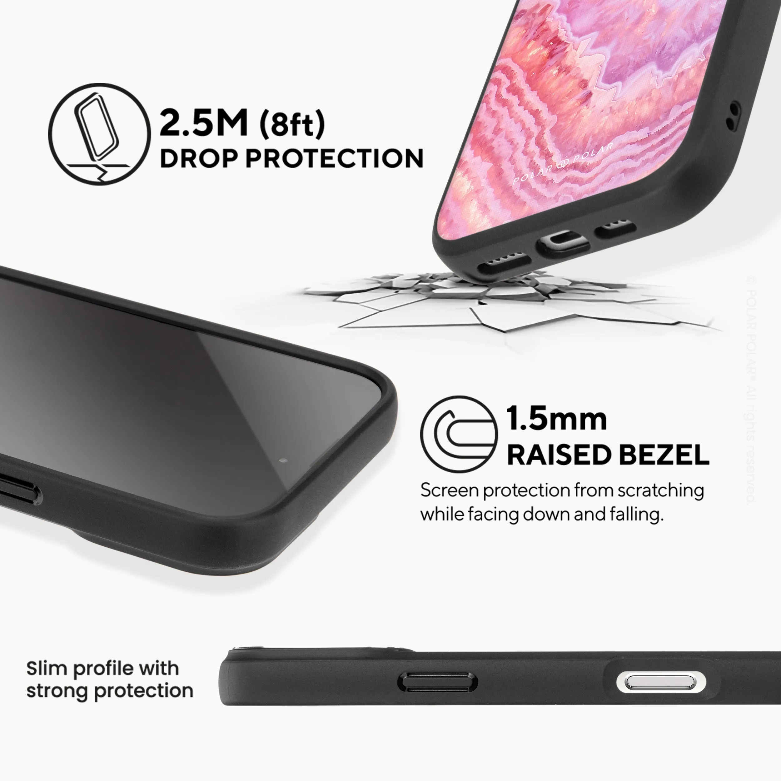 Misty Rose Coral - iPhone 16 Pro Frosted Black Bumper MagSafe Case