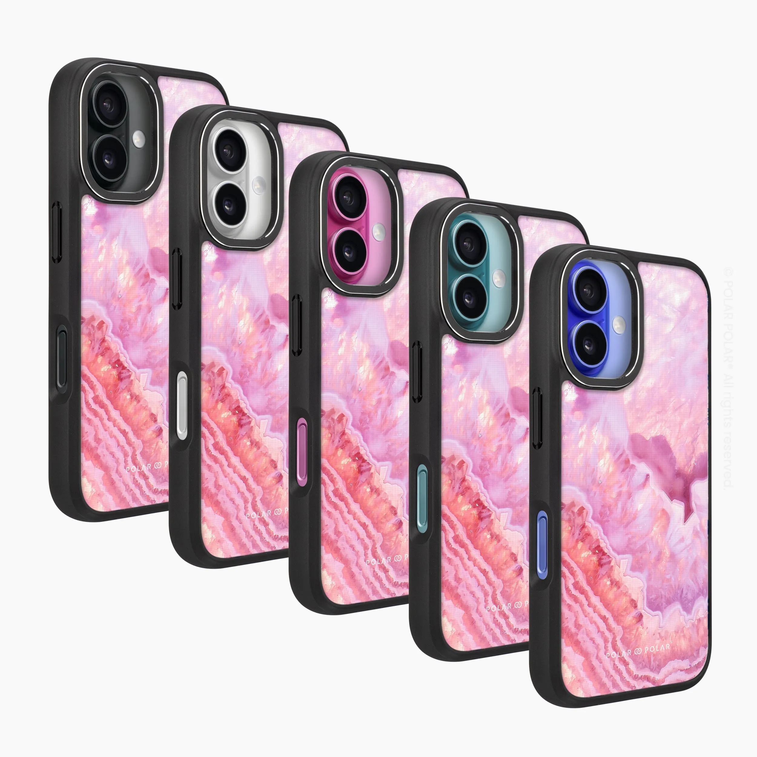 Misty Rose Coral - iPhone 16 Pro Frosted Black Bumper MagSafe Case