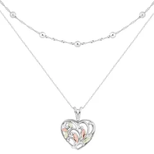 Most Elegant Heart - Sterling Silver Black Hills Gold Pendant