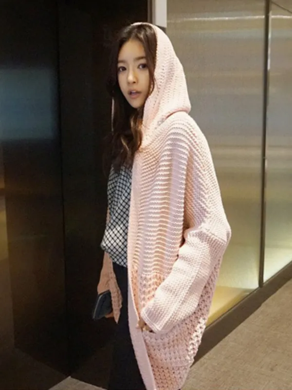 my show time hooded cardigan