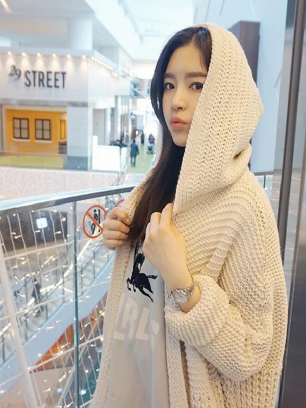 my show time hooded cardigan