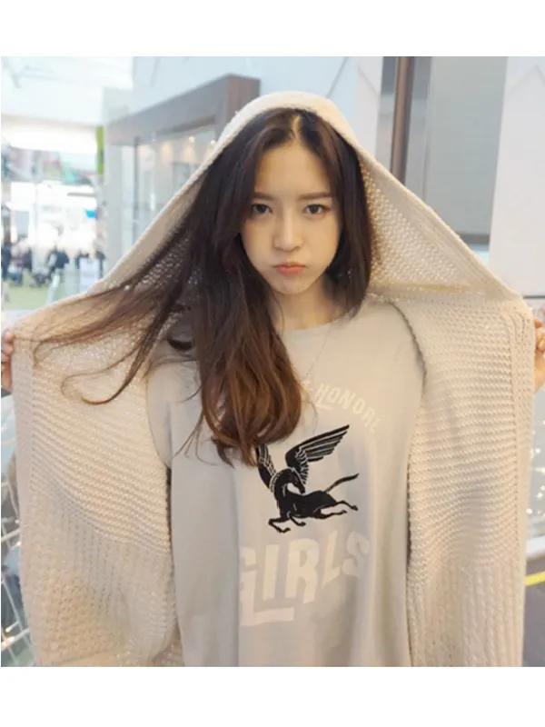 my show time hooded cardigan
