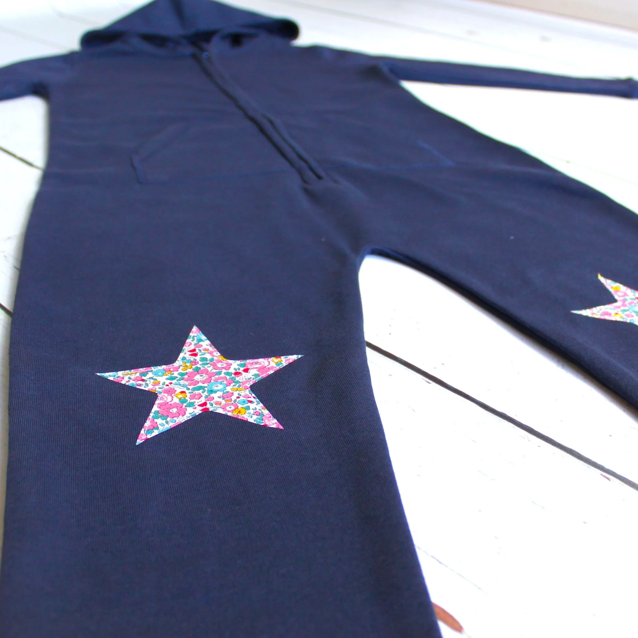 Name onesie with knee patches