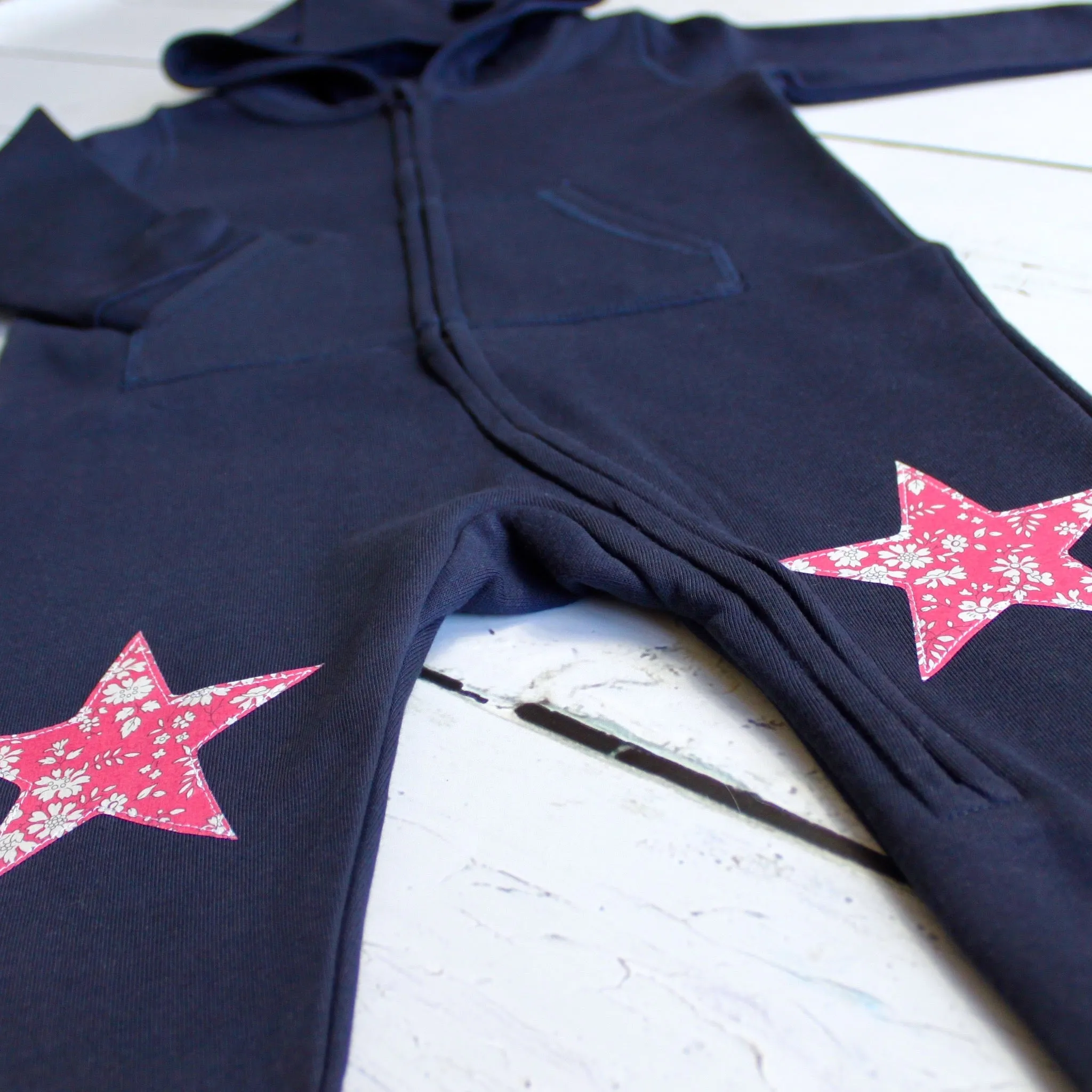 Name onesie with knee patches