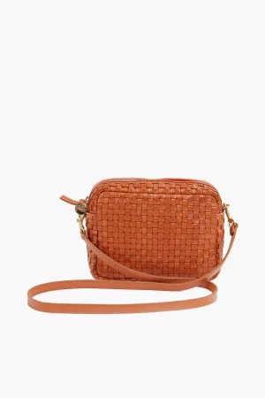 Natural Woven Checker Midi Sac