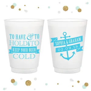 Nautical Wedding - 12oz or 16oz Frosted Unbreakable Plastic Cup #4
