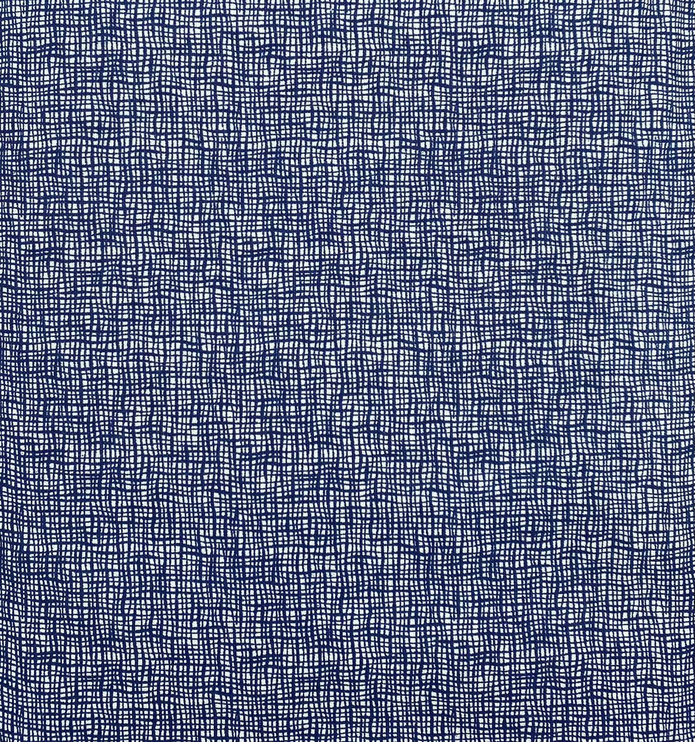 Navy Blue and White Weave Look Fabric, Item No. 20471
