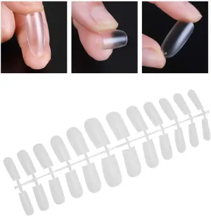 New Acrylic Fake Nails,240pcs Full Cover Ultra-Thin Frosted Clear Fake Nails False Nail Tips,Full Cover Nail with Case for Nail Salons and DIY Nail Art