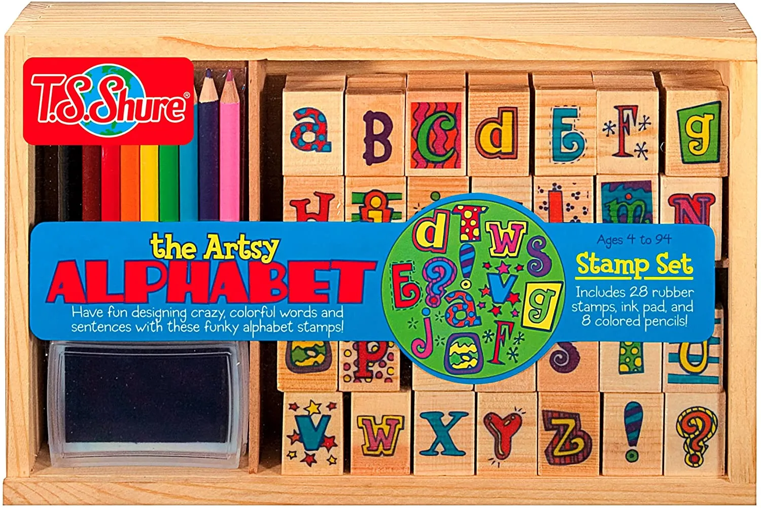 New in package! T.S. Shure Artsy Alphabet Stamp Set