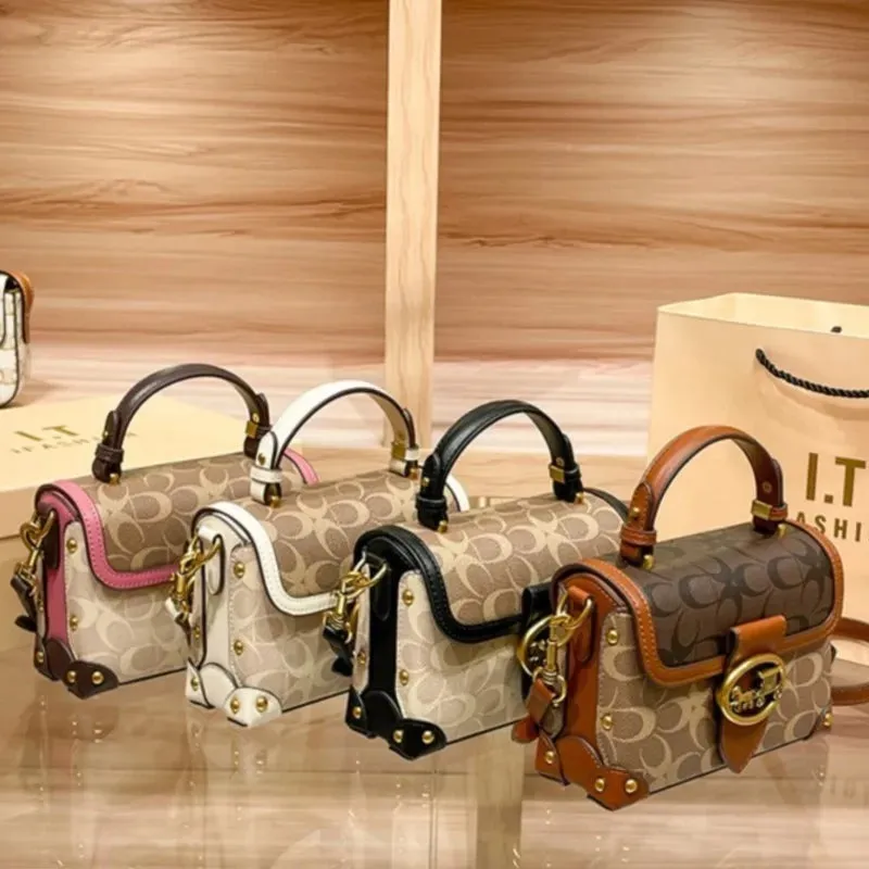 New Minimalist & Fashionable Small Handbag – Contrasting Color Women’s Crossbody Bag, High-End Portable Box Bag