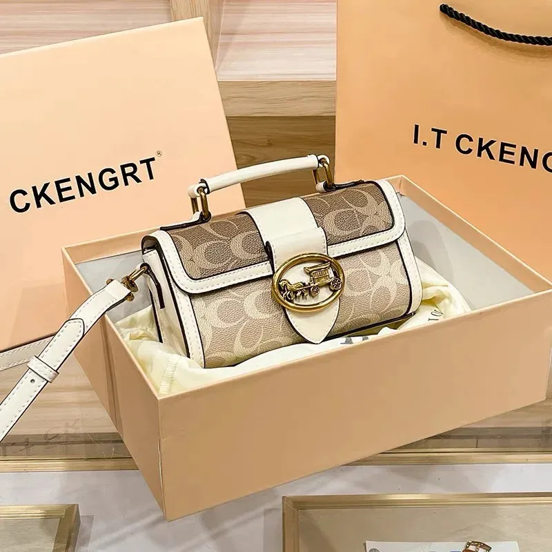 New Minimalist & Fashionable Small Handbag – Contrasting Color Women’s Crossbody Bag, High-End Portable Box Bag