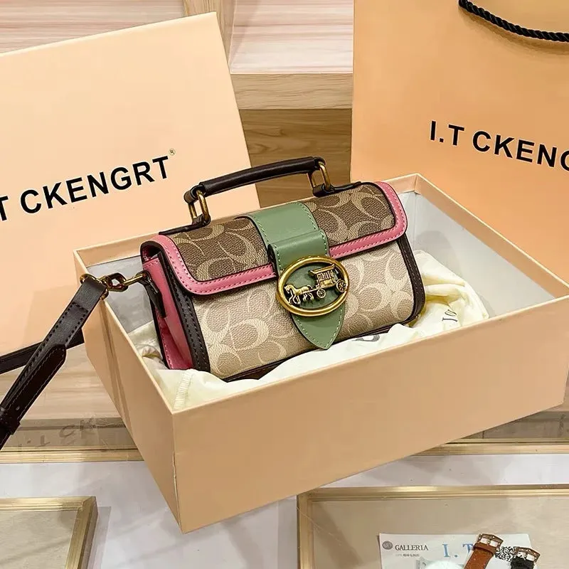 New Minimalist & Fashionable Small Handbag – Contrasting Color Women’s Crossbody Bag, High-End Portable Box Bag