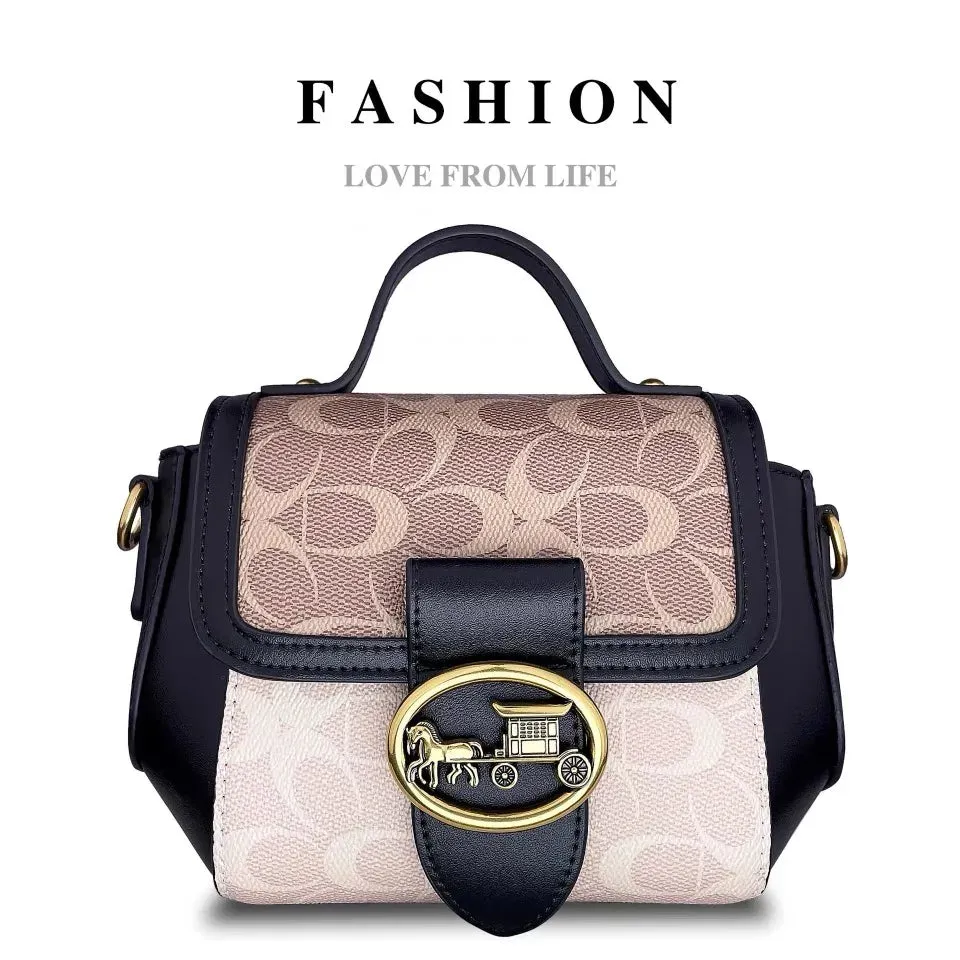 New Minimalist & Fashionable Small Handbag – Contrasting Color Women’s Crossbody Bag, High-End Portable Box Bag