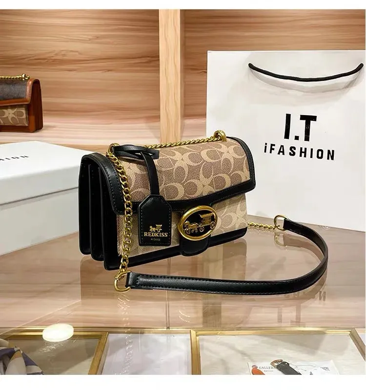 New Minimalist & Fashionable Small Handbag – Contrasting Color Women’s Crossbody Bag, High-End Portable Box Bag