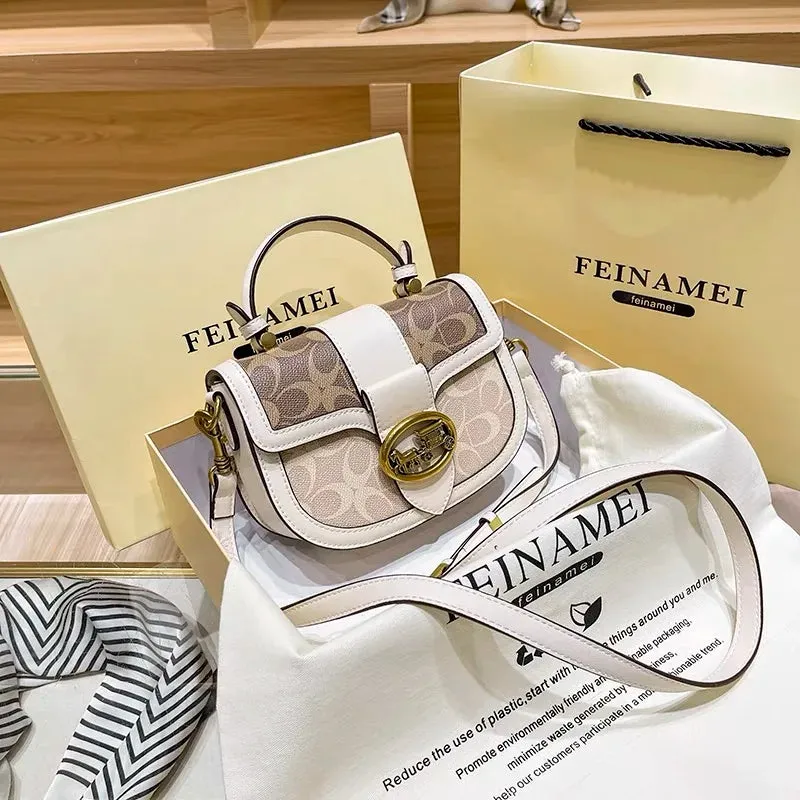 New Minimalist & Fashionable Small Handbag – Contrasting Color Women’s Crossbody Bag, High-End Portable Box Bag