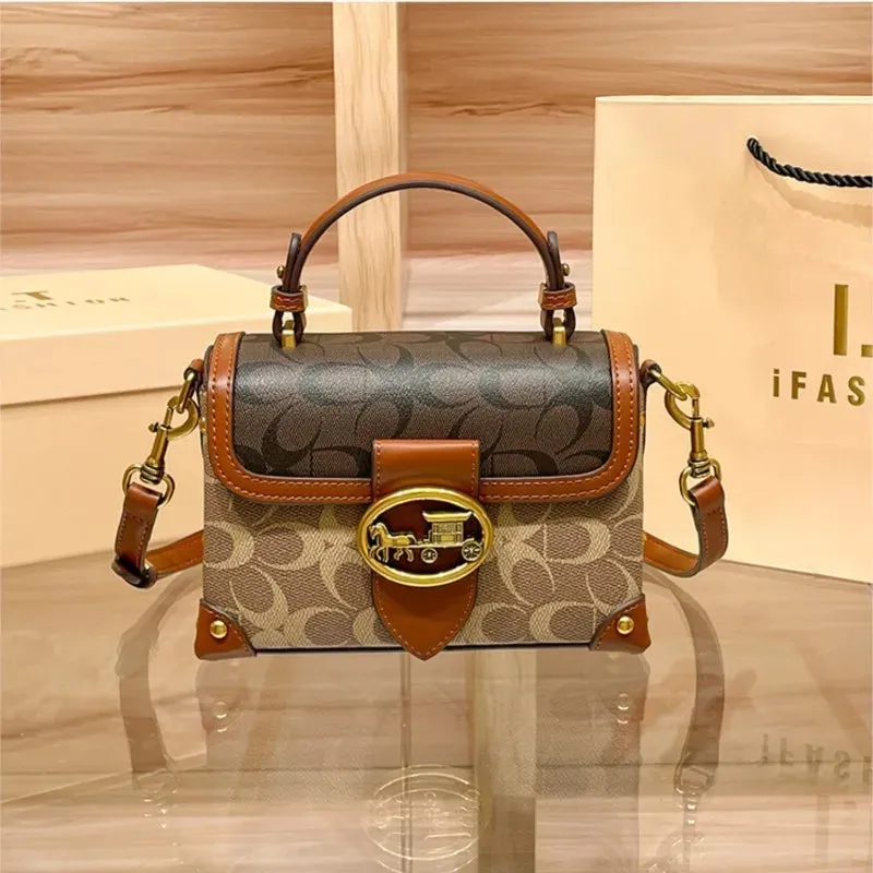New Minimalist & Fashionable Small Handbag – Contrasting Color Women’s Crossbody Bag, High-End Portable Box Bag