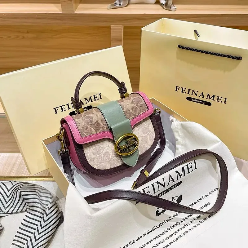 New Minimalist & Fashionable Small Handbag – Contrasting Color Women’s Crossbody Bag, High-End Portable Box Bag