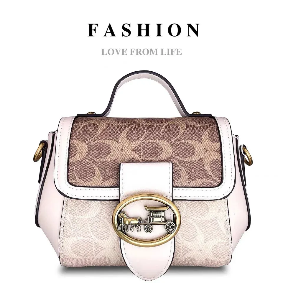 New Minimalist & Fashionable Small Handbag – Contrasting Color Women’s Crossbody Bag, High-End Portable Box Bag