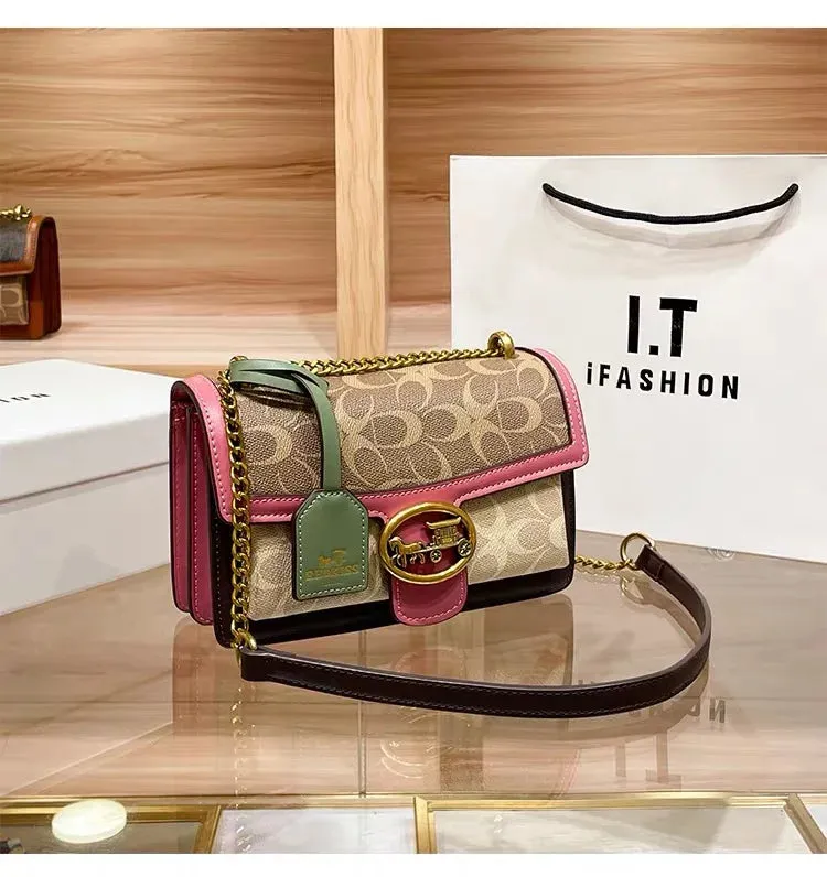 New Minimalist & Fashionable Small Handbag – Contrasting Color Women’s Crossbody Bag, High-End Portable Box Bag