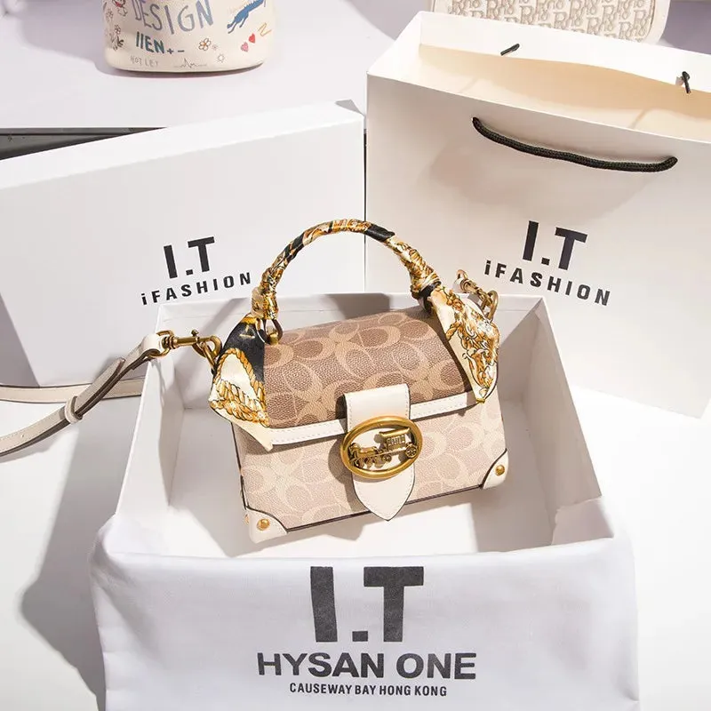 New Minimalist & Fashionable Small Handbag – Contrasting Color Women’s Crossbody Bag, High-End Portable Box Bag