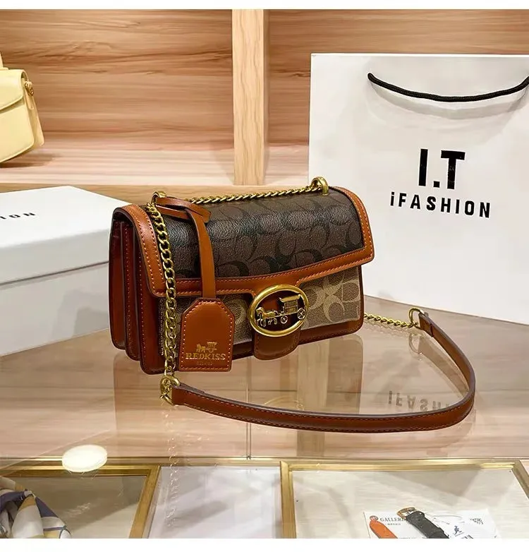 New Minimalist & Fashionable Small Handbag – Contrasting Color Women’s Crossbody Bag, High-End Portable Box Bag