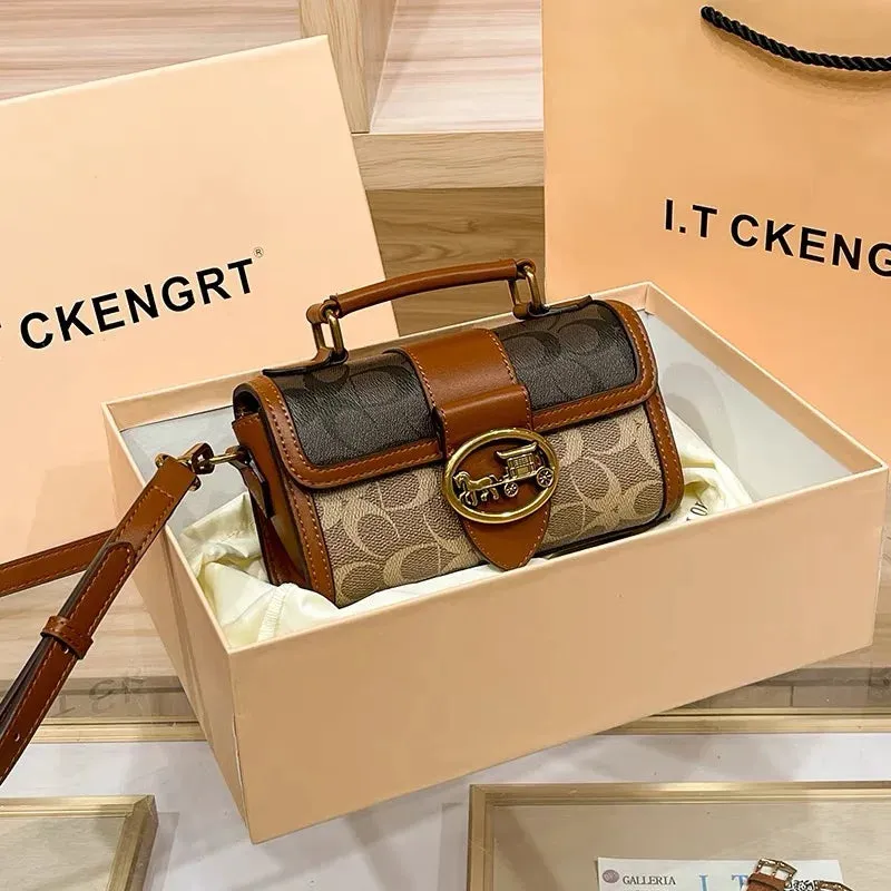 New Minimalist & Fashionable Small Handbag – Contrasting Color Women’s Crossbody Bag, High-End Portable Box Bag