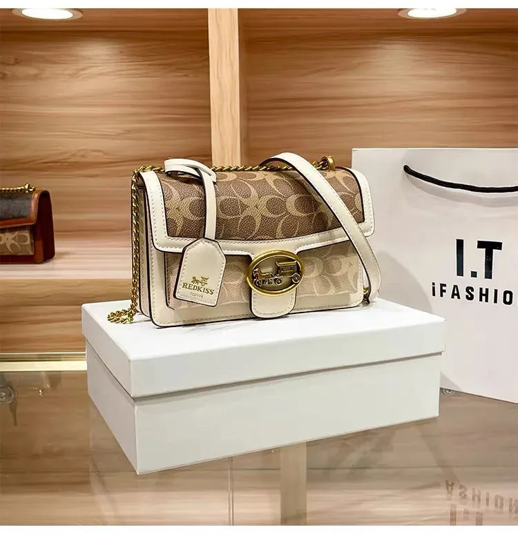 New Minimalist & Fashionable Small Handbag – Contrasting Color Women’s Crossbody Bag, High-End Portable Box Bag