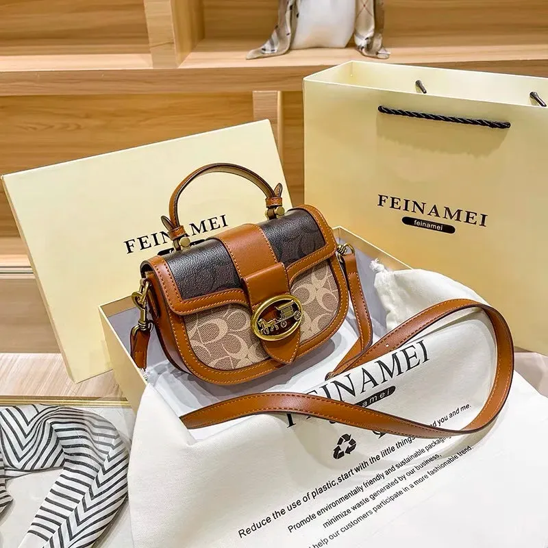 New Minimalist & Fashionable Small Handbag – Contrasting Color Women’s Crossbody Bag, High-End Portable Box Bag